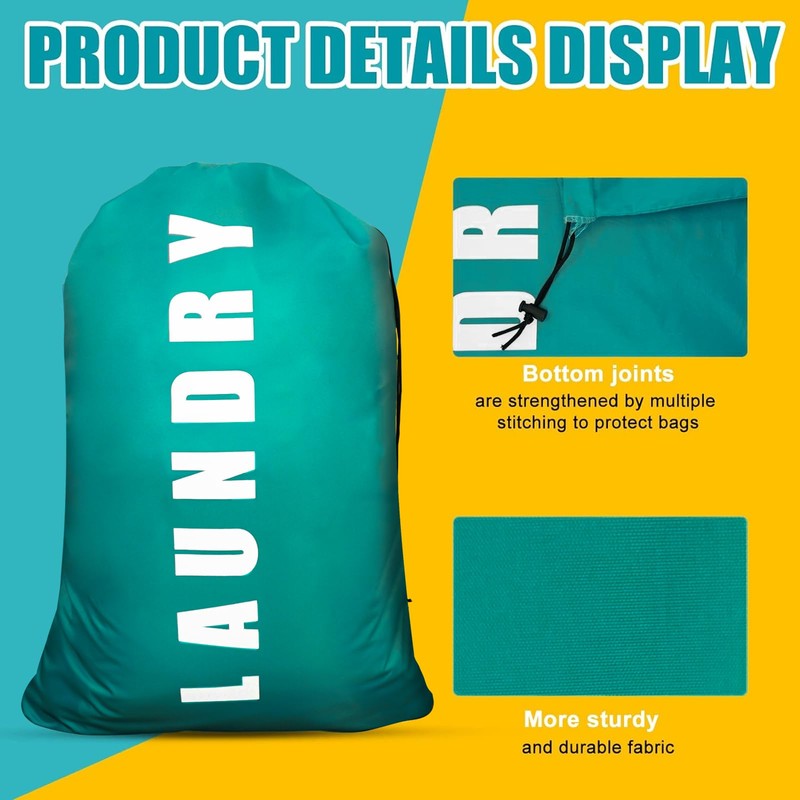 2 Pack Upgrade Extra Large Travel Laundry Bag with Drawstring，24"