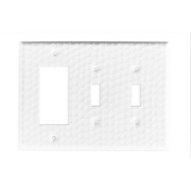 Monarch Abode 19012 Combo Switch Plate, 3-Gang, Classic White