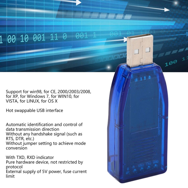 Serial Port Adapter Cable Converter Bidirectional Half Duplex Industrial Accessories