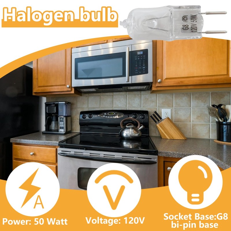 2025 DEARCOOL Dimmable Halogen Bulbs for GE Microwave - 10-Pack