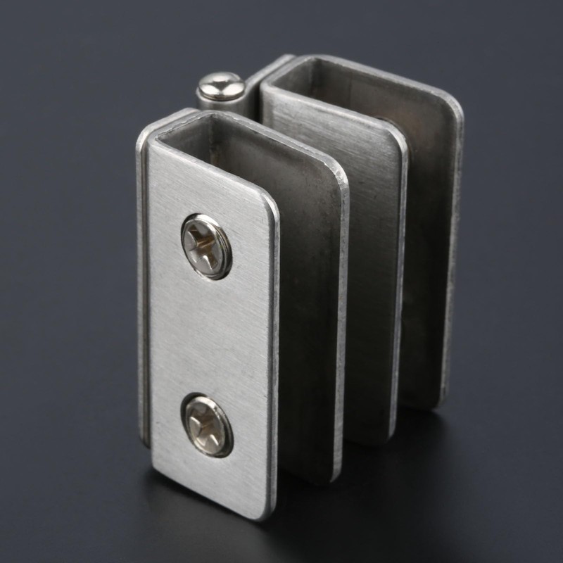 2 Pieces Glass Door Clamp Hinge,Zinc alloy Folding Door Hinge