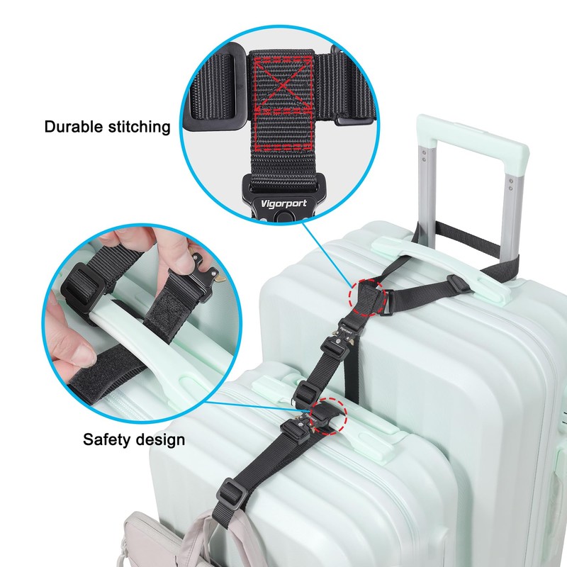 Vigorport Luggage Straps, Luggage Connector Straps for Suitcases Add A