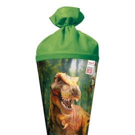 ROTH Motiv-Schultüte, T-Rex Welt, 70 cm, rund, Rot(h)-Spitze, Filzverschluss, Soundmodul