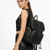Downupdown ​Studded Backpacks for Women and Men Leather Flap Rivet