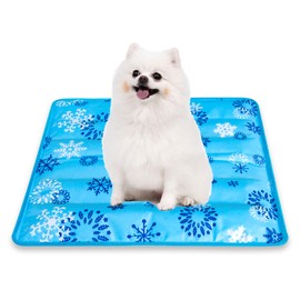 Fuz Bigaza Dog Cooling Mat, Pet Washable Non-Toxic Summer Dogs Cats Cooling Pads Sleeping Kennel Mats Cool Ice Blanket for Indoor & Outdoor Dog Beach Essentials Gray 17.8 * 17.8IN