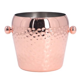 Champagne Bucket Pink Champagne Bucket Shiny Copper Plated Pail Stainless Steel Metal Wine Barrel Salad Bowl Large Elegant Style (Copper Plating) Bar & Restaurant Ice Bucket