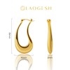 LAOGESH Chunky Gold Hoop Earrings for Women, 18k Gold Plated