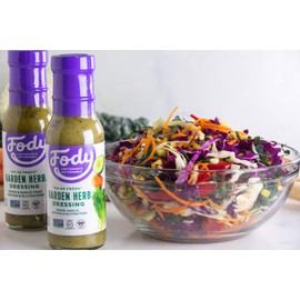 Fody Foods Vegan Garden Herb Salad Dressing Pack Low FODMAP Certified, Keto, Gut & IBS Friendly, Non GMO, 8 Ounce, Pack of 4