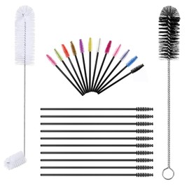 17 Pieces 4 Size Hummingbird Feeder Cleaning Brush Mini Nylon Tube Brush Set Double Headed Hummingbird Brush Cleaner 2 in 1 Hummingbird Brush Kit for Bottles, Tubes, Jars, Bird Feeder (White)