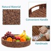 SEDISON Set of 2 Rattan Tray Round Rattan Basket with