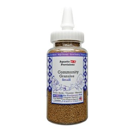 Aquatic Provisions Community Fish Food Small Granules 3.17 oz, High Protein Slow Sinking Small Sized Granules