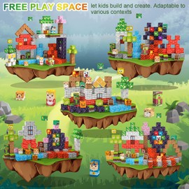 Crifeton Montessori Magnetic Building Blocks, 220 Pieces, 2 cm, Toy Magnets Children, Magnetic Building World Birthday Gift from 3 4 5 6 7 8 9 10 11 12 Boys Girls