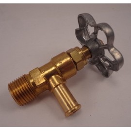 Brass Motorcycle Hi Flow Faucet Fuel Petcock Gas Shut Off Valve - 3/8" NPT Thread - 3/8" ID Fuel Line - Zinc Valve Handle - Harley Chopper Bobber Cafe Racer