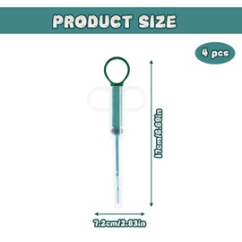 4 Pcs Cat Pill Popper, Reusable Cat Tablet Dispenser, Pill Pockets for Cats and Dogs, Soft Tip Cat Pill Dispenser Feeder Tool, Tablet Syringe Pusher Animal （Green）