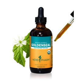 Herb Pharm Certified Organic Goldenseal Liquid Extract for Respiratory System Support - 4 Ounce