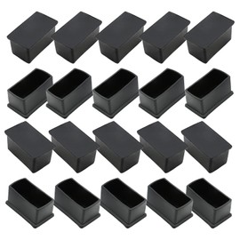 Kemcatui 20 Pcs Rectangle Rubber Furniture Leg Caps, 3/4" x 1-3/16" Anti-Slip Chair Leg Caps Foot Covers, Flexible Chair Leg Floor Protectors, Furniture Feet Cover for Chair Table Bed