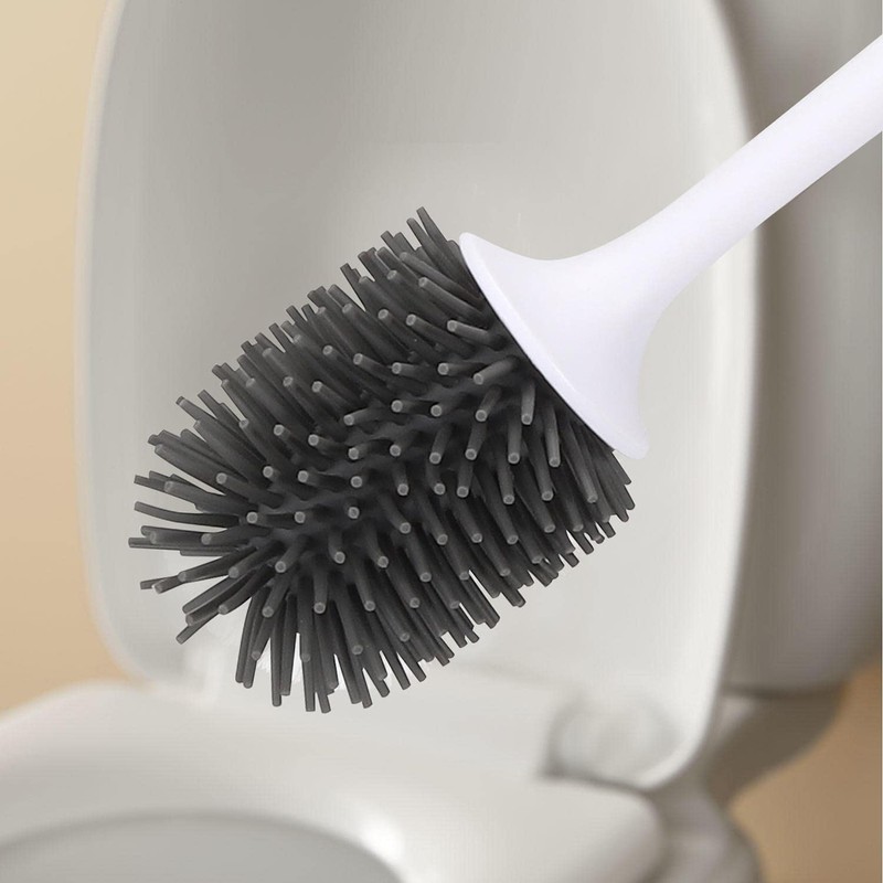 Vinsani Toilet Brush with Handle & Holder Set - Non-Slip