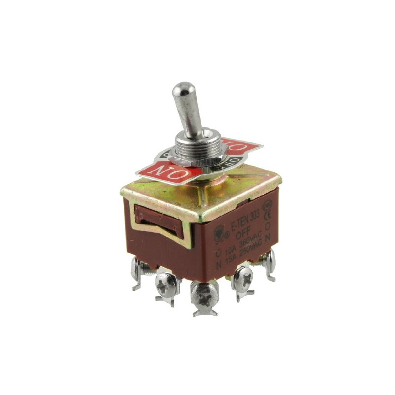 uxcell® a12031300ux0399 Toggle Switch, 3PDT On/Off/On 3 Postion 9 Screw