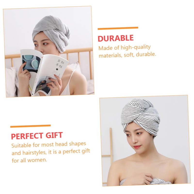 BIUDECO Shower Cap Set Towel Bathing Cap for Dry Hair