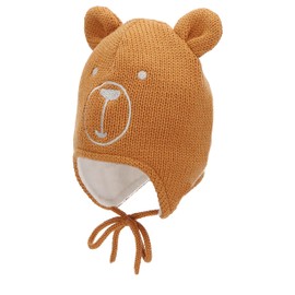 Sterntaler Unisex Children's Knitted Hat with Ties, rust