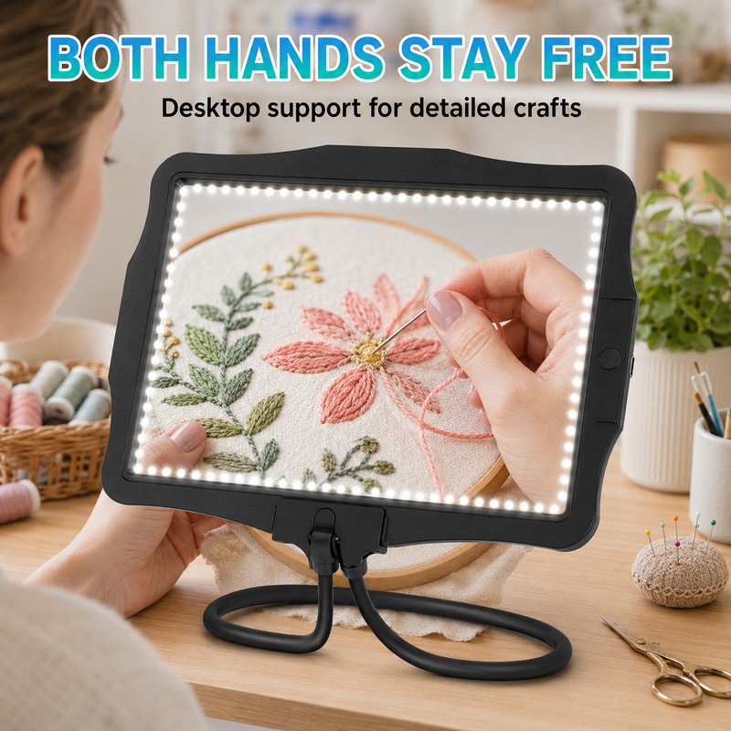 10X Hands-Free Full-Page Magnifying Glass with 50 LED Lights &