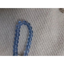 g143 LIGHT BLUE 6mm CLEAR ROUND SMOOTH GLASS CZECH BEADS ~ 25 BEADS