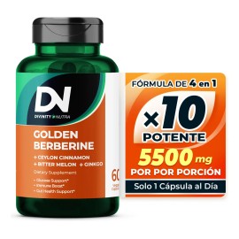 Dn 1500mg Extracto 97% Berberina Hcl, 60 Cápsulas, 2 Frascos