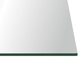 16" x 28" Rectangle Tempered Glass Table Top 3/8" Thick Flat Polish Edge and Touch Corners