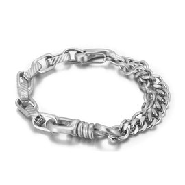 ULLMYYL Masculine Stainless Steel Cuban Chain Bracelet for Men