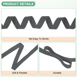 M METERXITY Cotton Twill Tape, (15mm)5/8 Inch 23 Yards Cotton Twill Ribbon Bias Binding Tape Natural Herringbone Webbing Trim for Apron Sewing/Gift Wrapping/Craft DIY [Dark Gray]