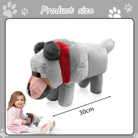 Philoctes Plush Toy 30 cm, Grey Wolf Cuddly Toy Figures, Plush, Funny Plush Cuddly Ideal for Collecting Doll, Gift for Children Fans