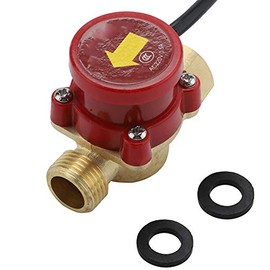 HT-60 AC220V 0.5A G1/2"-1/2" Rosca Interruptor del Sensor de Flujo de la Bomba de Agua Interruptor del Sensor de Flujo de Agua de la Bomba de Presión para Presurización de Agua del Grifo Doméstico