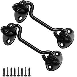 Hook and Eye Latch - 2 Pcs 75mm Cabin Hook Gate Hook Lock Stainless Steel Heavy Duty Gate Latch for Window, Garden, Door