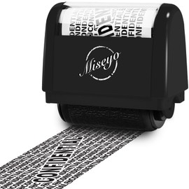 Miseyo Wide Roller Stamp Identity Theft Stamp 1.5 Inch Perfect for Privacy Protection - Black