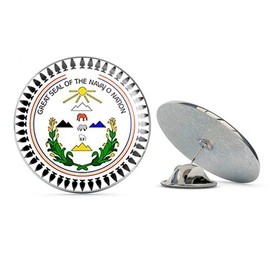 NYC Jewelers Round Great Seal of The Navajo Nation (Tribe Native Indian Logo) Metal 0.75" Lapel Hat Pin Tie Tack Pinback
