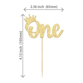 24 piezas de corona para cupcakes, corona dorada con purpurina para cupcakes, decoración de princesa para primer cumpleaños, decoración de fiesta de baby shower