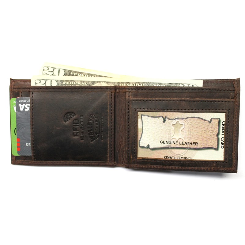 Fire Fighter Front Pocket Slim Fold Wallet Embossed Leather