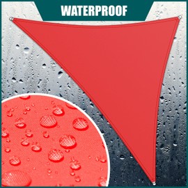 Royal Shade 12' x 12' x 12' Red Triangle Waterproof Sun Shade Sail Canopy Awning, UPF50+ 98% UV Blockage & Water Resistant rsTADT12, Outdoor Backyard Patio Garden (We Make Custom Size)