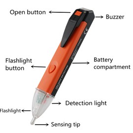 Non-Contact Voltage Tester Tools,LED Flashlight,Buzzer Alarm,AC Voltage Detector Pen,Test Range 60V - 1000V for Live/Null Wire Judgment