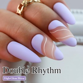 Double Rhythm 15ML Gel Nail Polish Pure Sheer Same Color Same Bottle Soak Off Gel Polish Art Manicure Salon DIY at Home for Women (Purple Lilac-A1388)