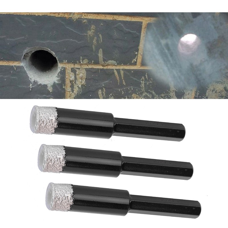 3Pcs Vaccum Brazed Diamonds Dry Tile Drill Bits Marble Granite