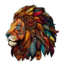 SECOGM Wooden Puzzle for Adults, Wooden Puzzle 200 Pieces, Irregular Animal Shaped Wooden Puzzle, Adult Puzzle with Wooden Gift Box, King of the Jungle Puzzle (M-30 x 28.3 cm)