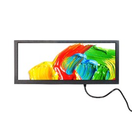 VSDISPLAY 12.3 inch 12.3'' 1920x720 600nit IPS Portable LCD Monitor VS123ZJ01A,with USB VGA Video Port,Dual Speakers, as DIY Stretched Bar Display