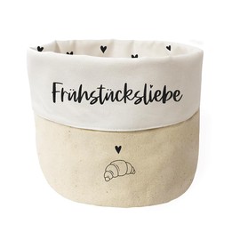 Grafik-Werkstatt 100% Cotton Fabric Basket | Bread Basket | Utensilo | Breakfast Love