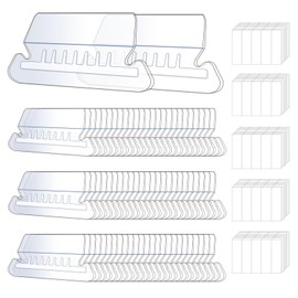 50 Set Hanging File Folder Tabs, Clear Plastic Hanging File Folder Labels Tabs with Paper Inserts Transparent File Folder Labels Tabs for Quick Identification