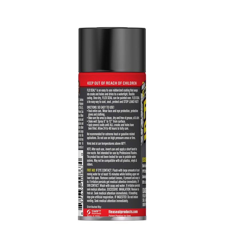 Flex Seal Mini, Black, Stop Leaks Instantly, Waterproof Rubber Spray