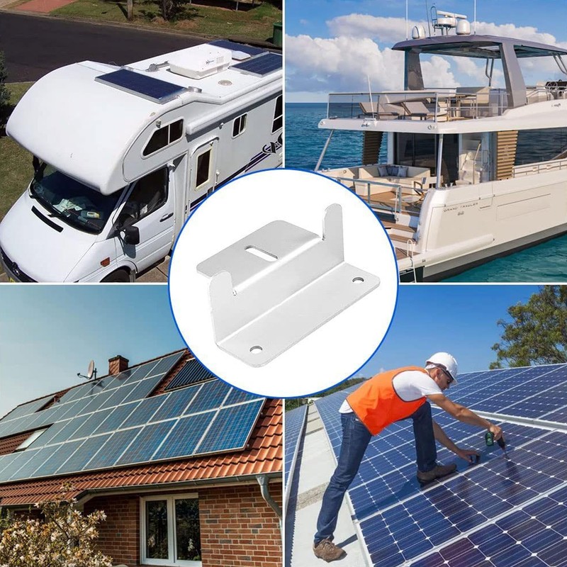 Pack of 8 Solar Panel Mount Silver Solar Panel Z