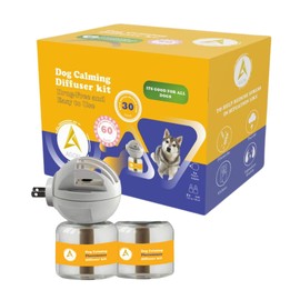 Agon Dog Calming Diffuser Kit – Drug-Free Stress & Anxiety Relief – Easy-to-Use Pheromone Diffuser with 2 Bottles – Lasts 60 Days – Helps with Barking, Thunderstorms, Fireworks & Travel