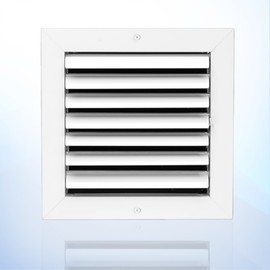 Aluminum 1-Way Vent Cover: Adjustable Curved Blade Air Supply HVAC Diffuser - 8x8-Plastic Seal for Tight Fit, Quiet Air Flow, Multi-Shutter Damper-[Front Grille Size:9.6x9.6"][Duct Hole Size:8"x8"]