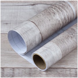 Art3d 17.7"x78.7" Peel and Stick Wallpaper - Decorative Self Adhesive Vinyl Film Wood Grain Wallpaper for Furniture Cabinet Countertop Shelf Paper, Brownish Shiplap Wallpaper